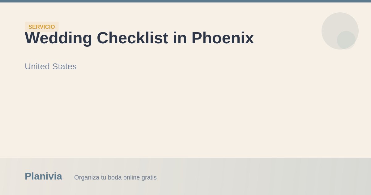 Wedding Checklist in Phoenix | United States | Planivia